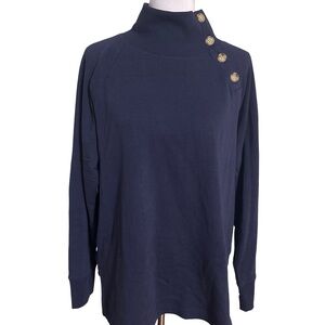 J Crew Midnight Blue High Neck Sweater